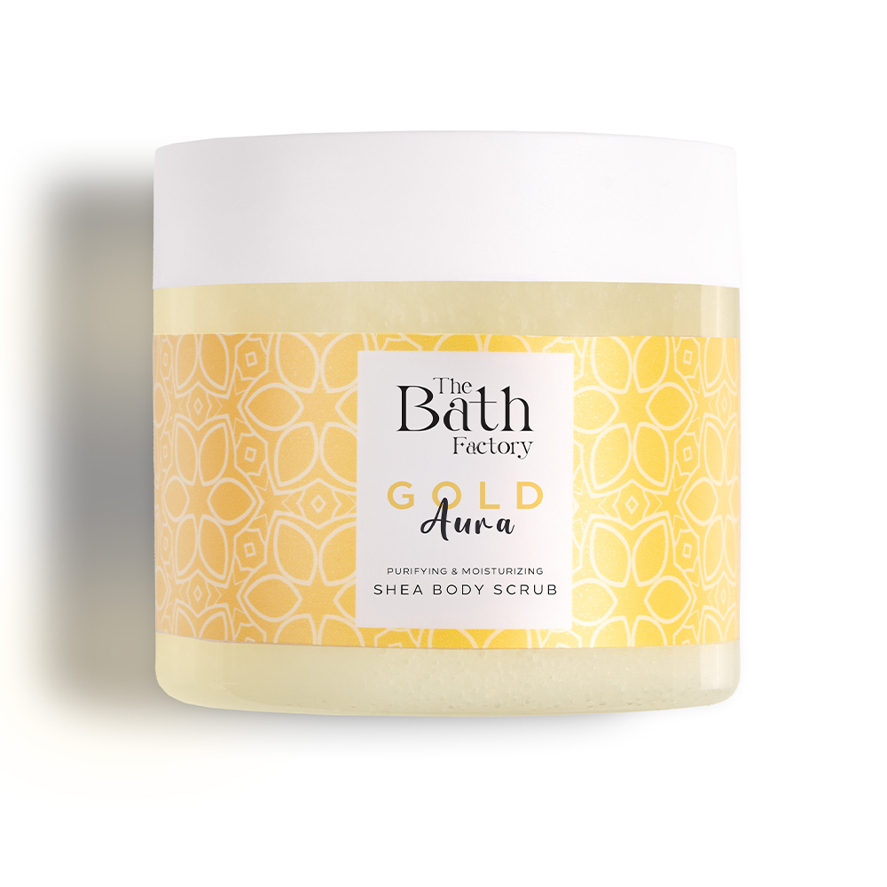 The Bath Factory Nourishing Purifying Moisturising Gold Aura Body Scrub 300 GR